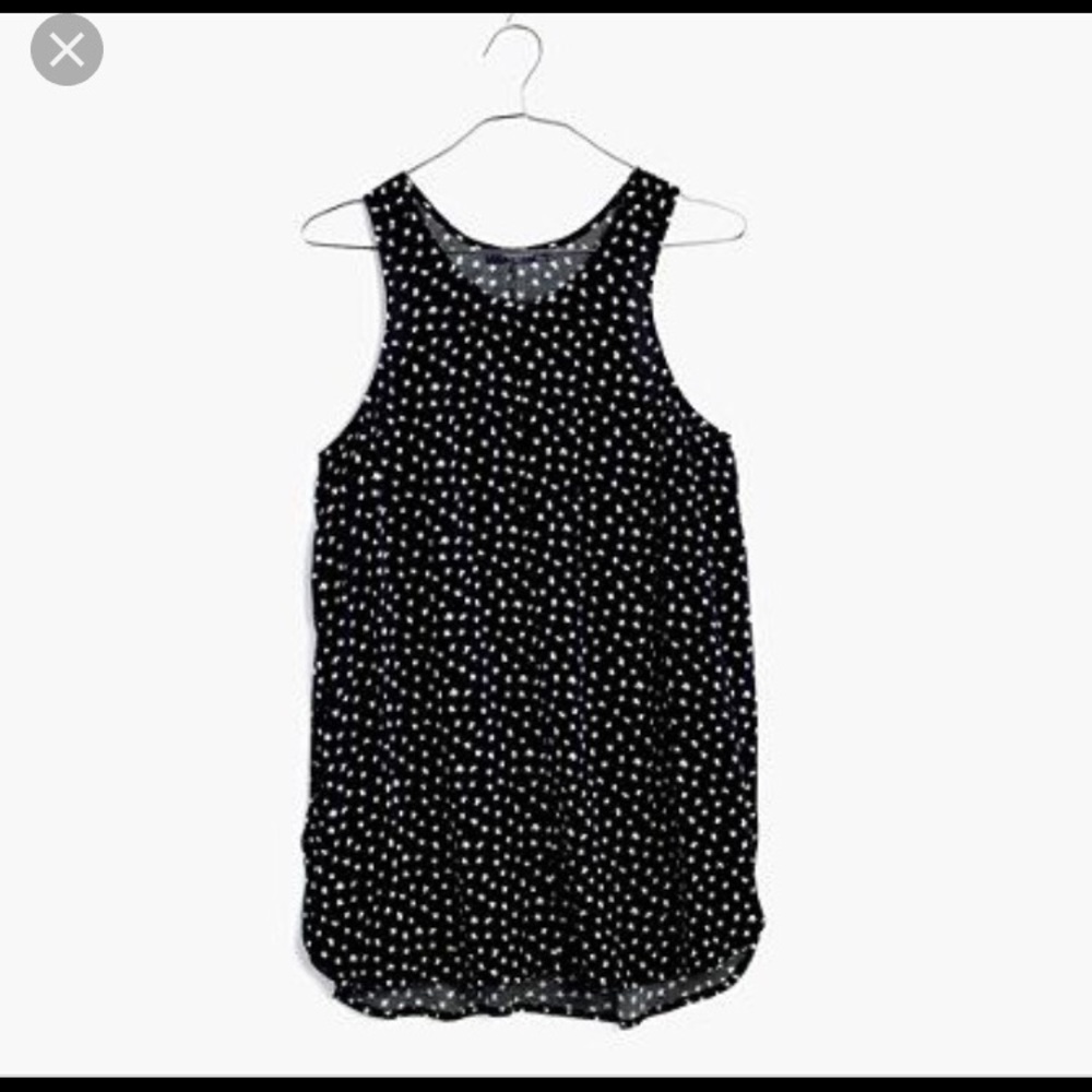 Madewell White and black pattern tank top